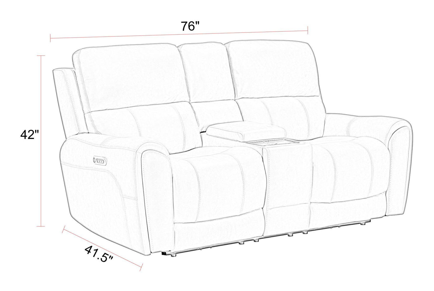 Hancock - Zero Gravity Power Reclining Console Loveseat P3
