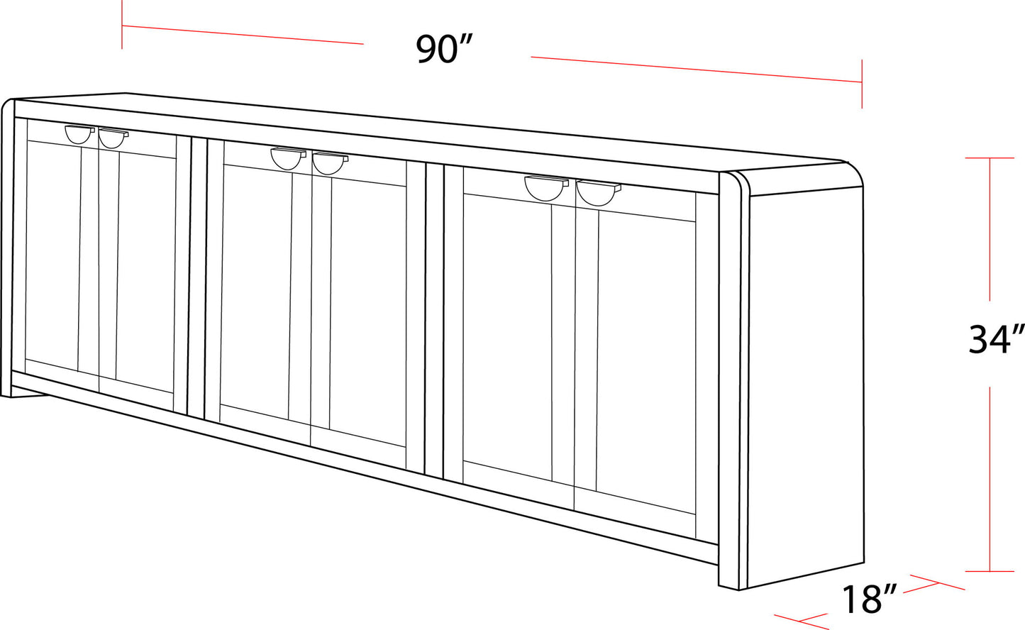 Escape - Console With Reversible Panel Doors - Glazed Natural Oak / Natural Cane