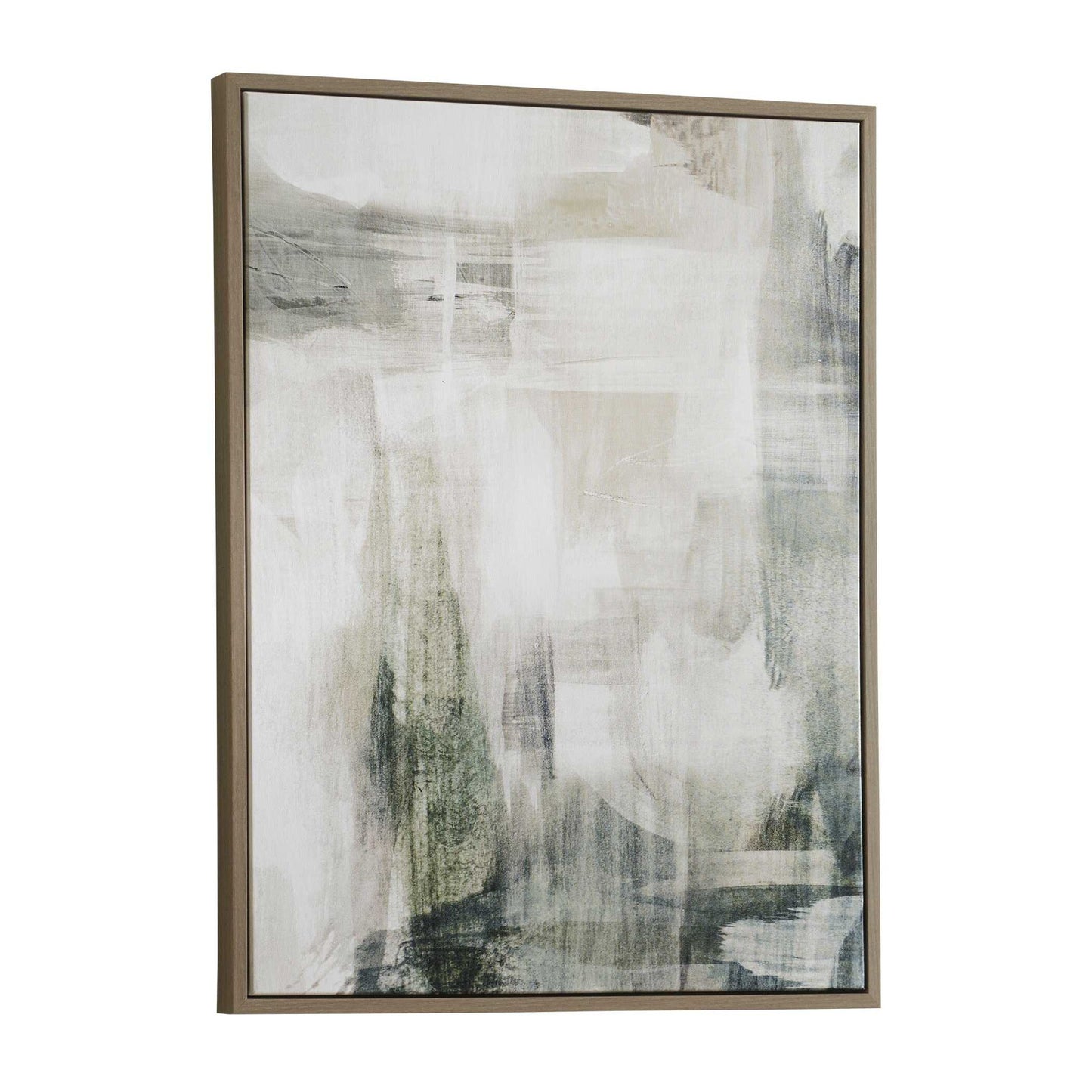 Subliminal Drift - Framed Modern Art - Black / Brown / Gray / Green / White
