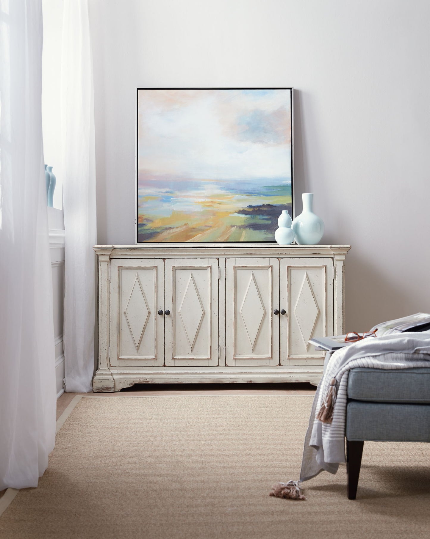 Commerce And Market - 4-Door Cabinet - White