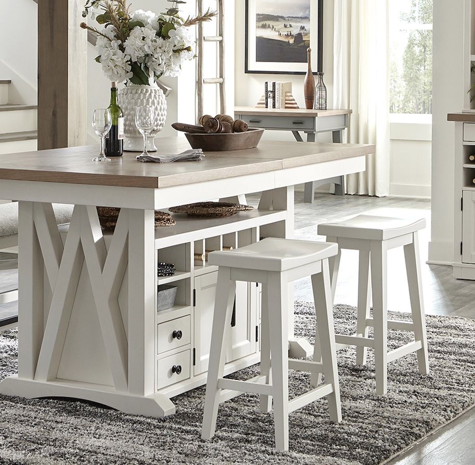 Americana Modern Dining - Island Counter Height Table - Cotton