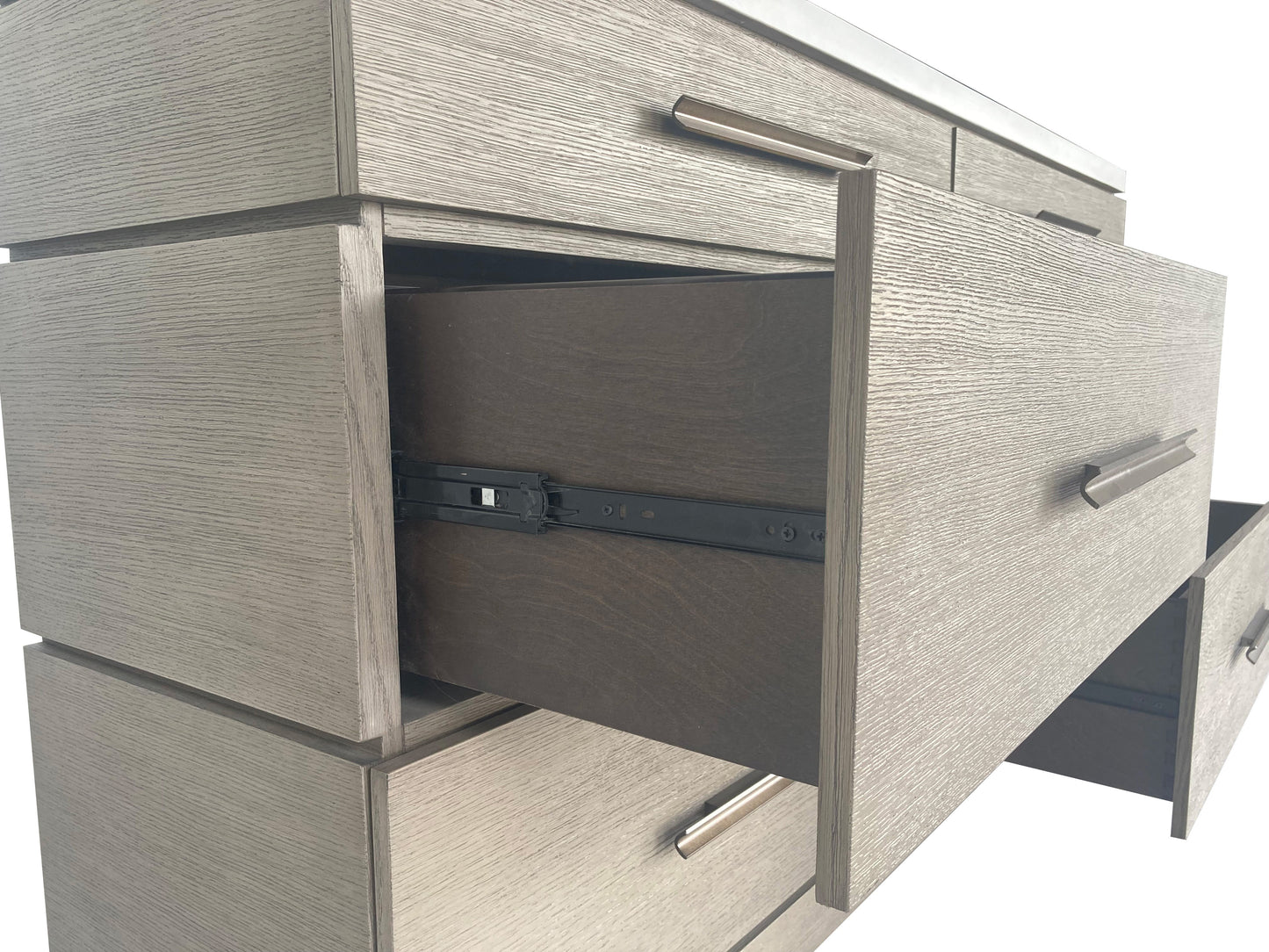 Pure Modern Bedroom - 6 Drawer Dresser And Mirror - Moonstone