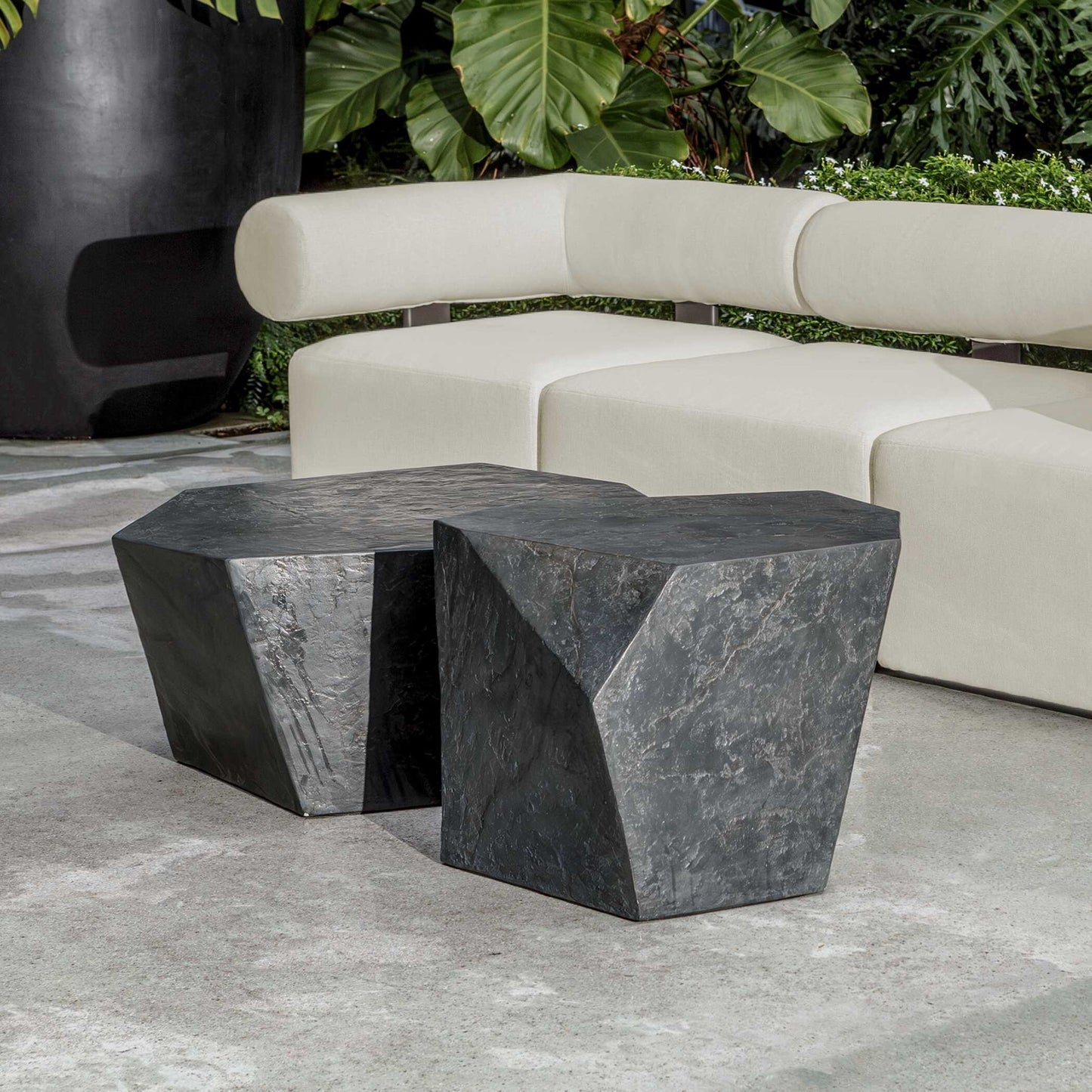 Bolster Back - Armless Outdoor Sofa - White