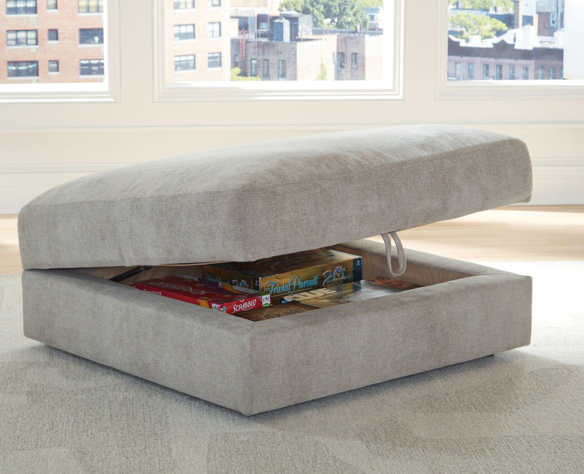 Aslan Court - 5 Pc. - 4-Piece Sofa Pit Sectional, Ottoman - Pebble