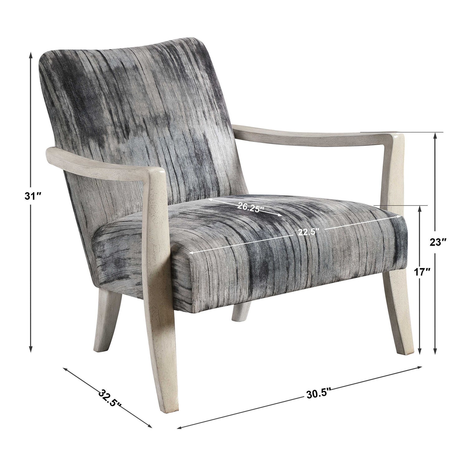 Watercolor - Chenille Accent Chair - Gray