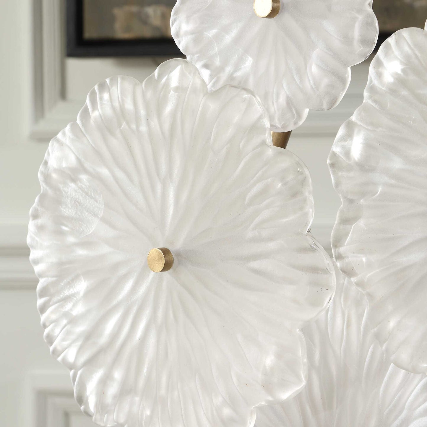 Glass - Garden Table Sculpture - Gold / White
