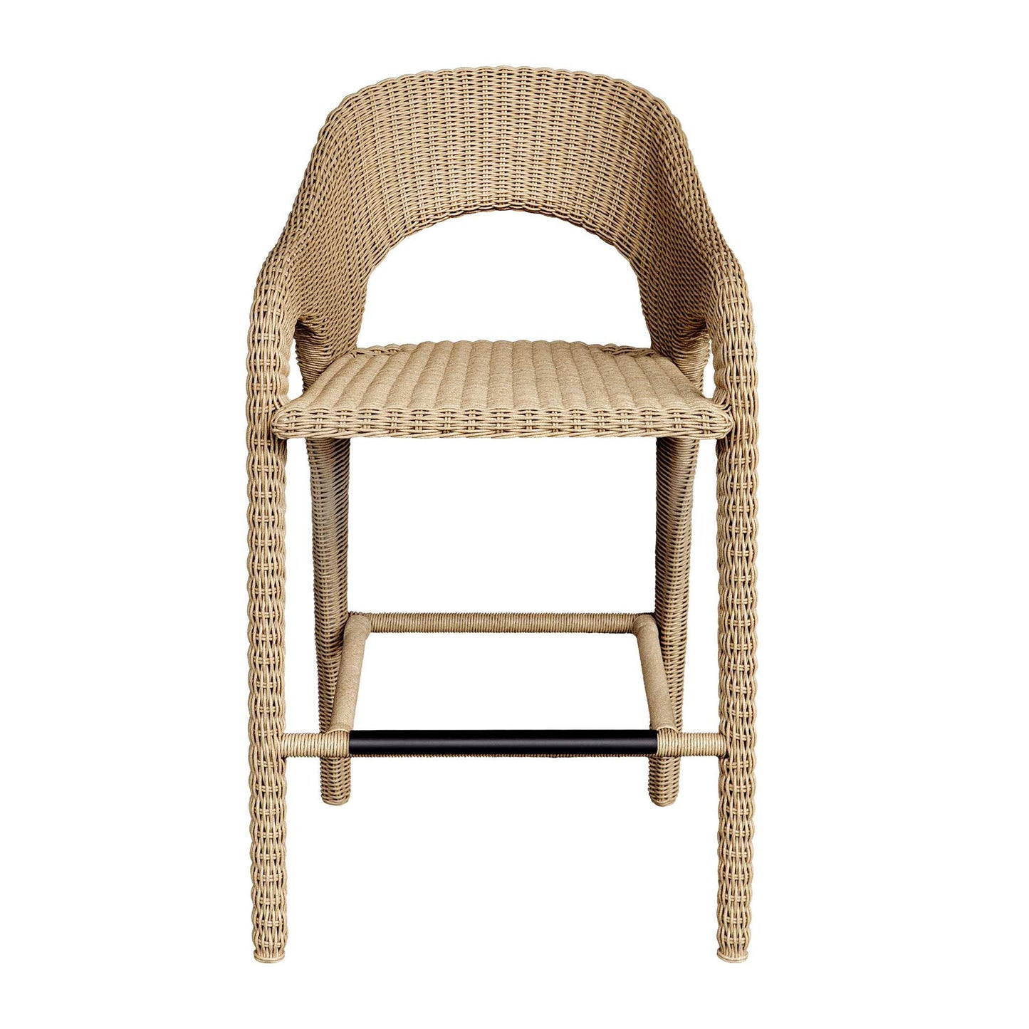 Kavali - Outdoor Wicker Barstool - Woodtone
