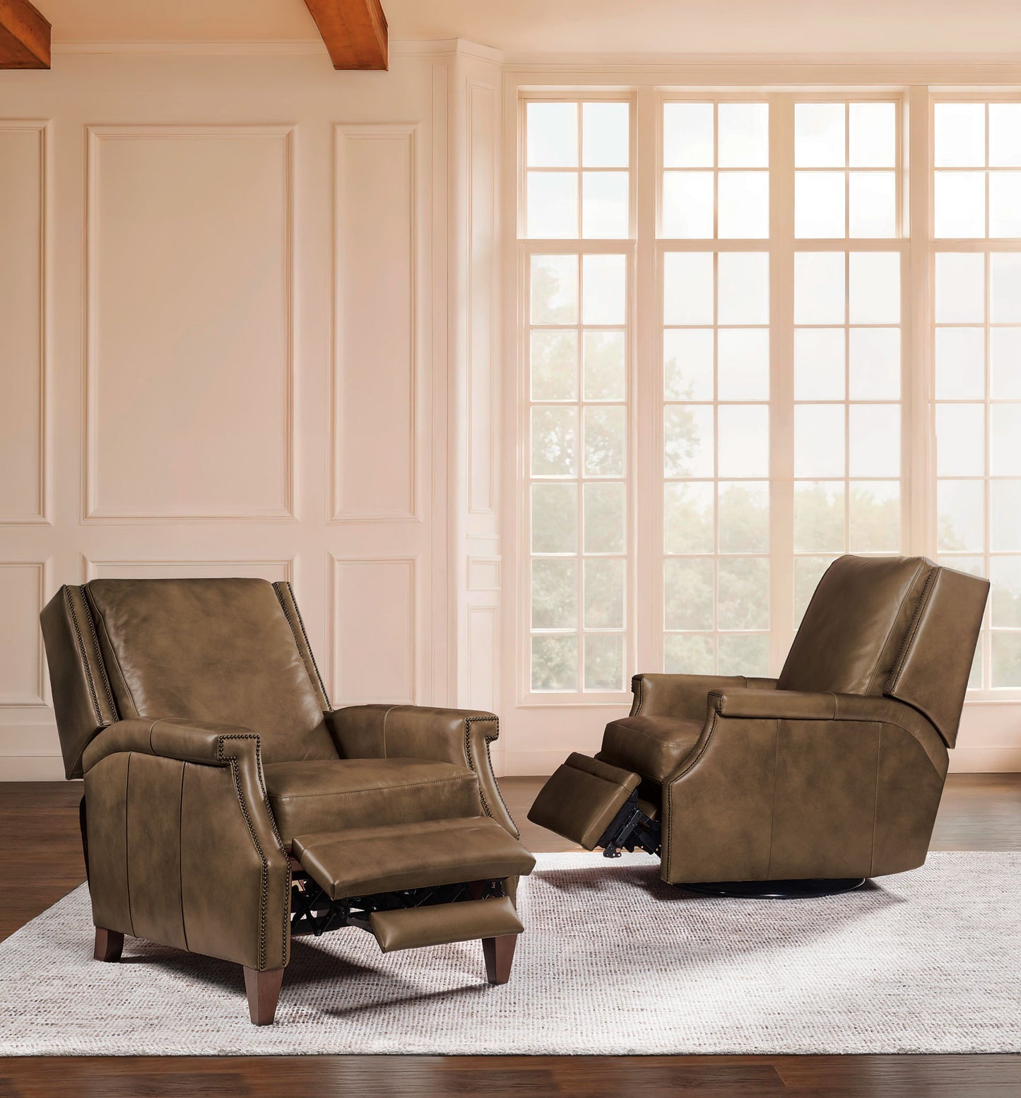 RC - Collier Power Swivel Glider Recliner - Brown