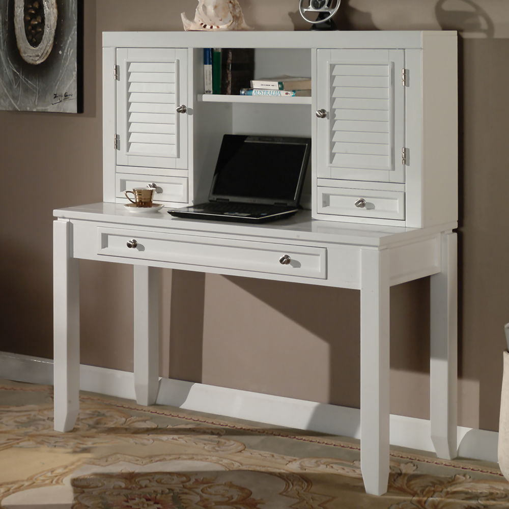 Boca - Power Lift L Desk With Hutch File And Bookcase - Cottage White