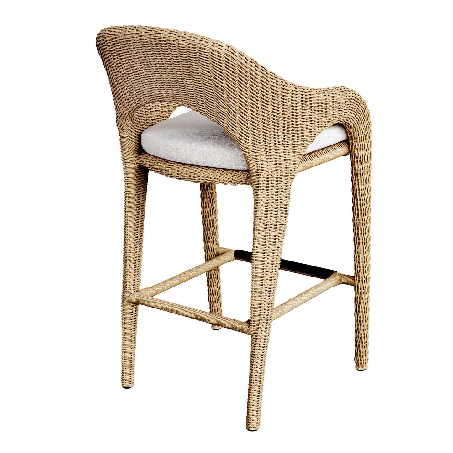 Kavali - Outdoor Wicker Barstool - Woodtone