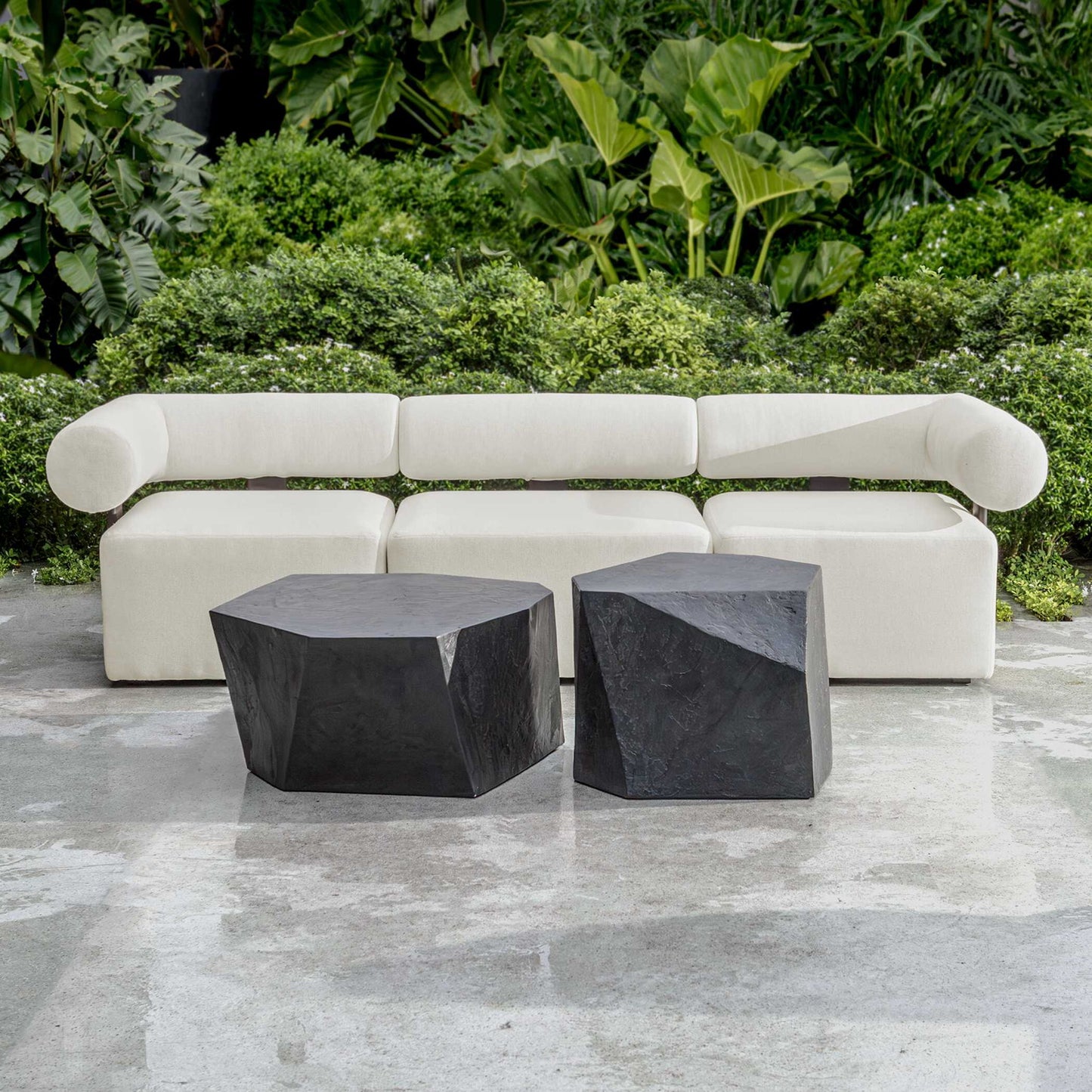 Bolster Back - Armless Outdoor Sofa - White