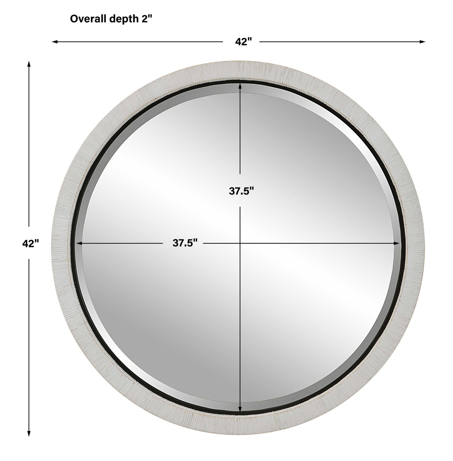 Granada - Round Mirror - White