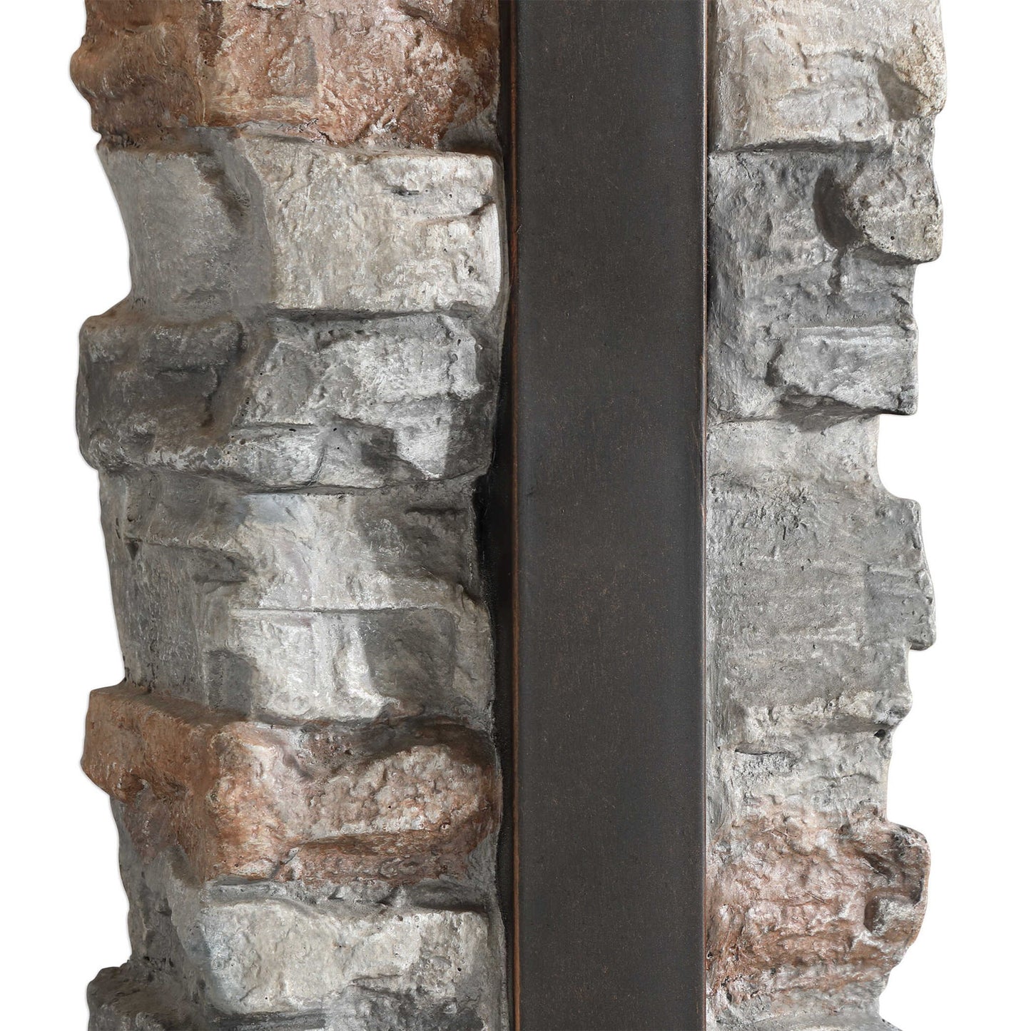 Kodiak - Stacked Stone Lamp - Beige & Dark Gray