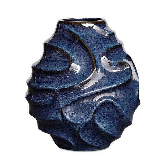 Helix - Swirl Outdoor Vase - Blue