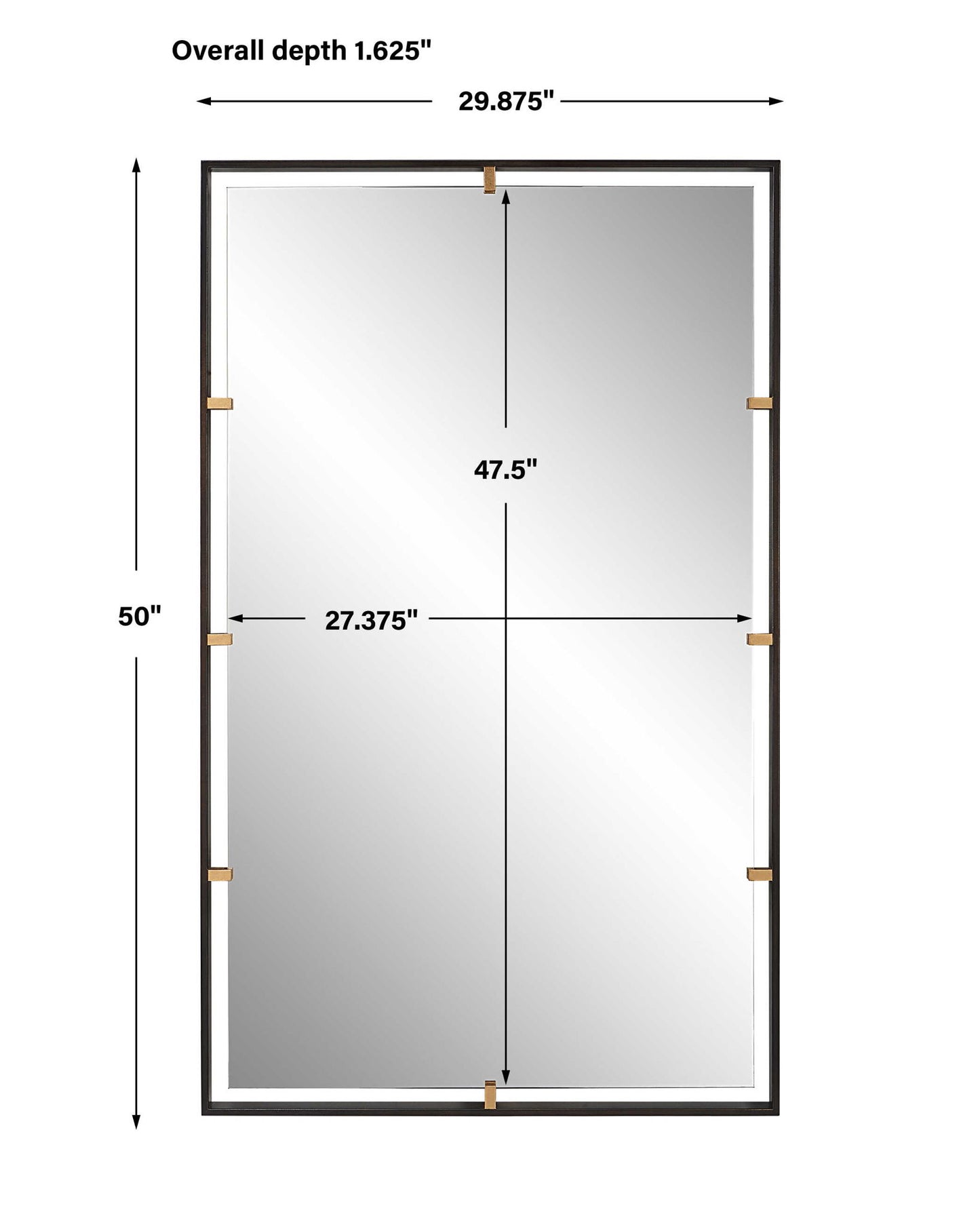 Egon - Rectangular Mirror - Black