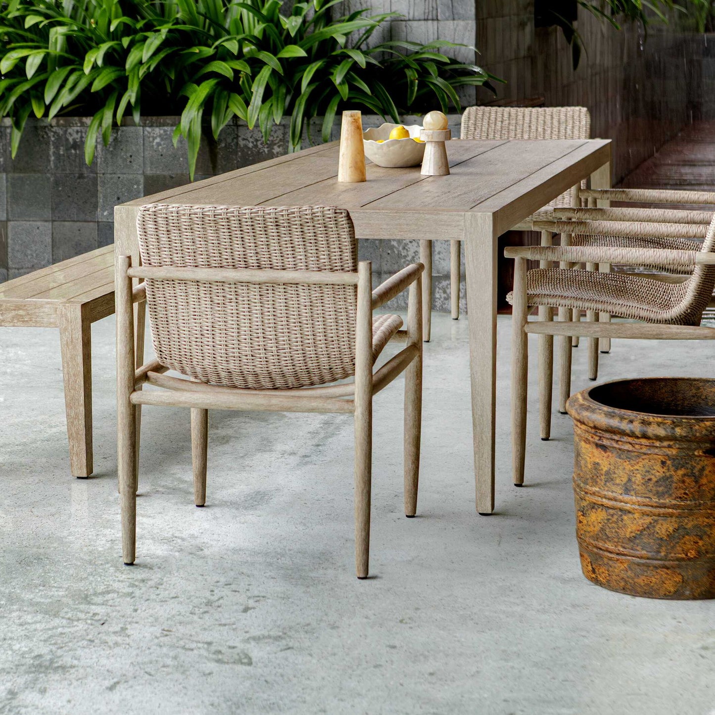 Sumba - Wicker Outdoor Dining Chair - Gray