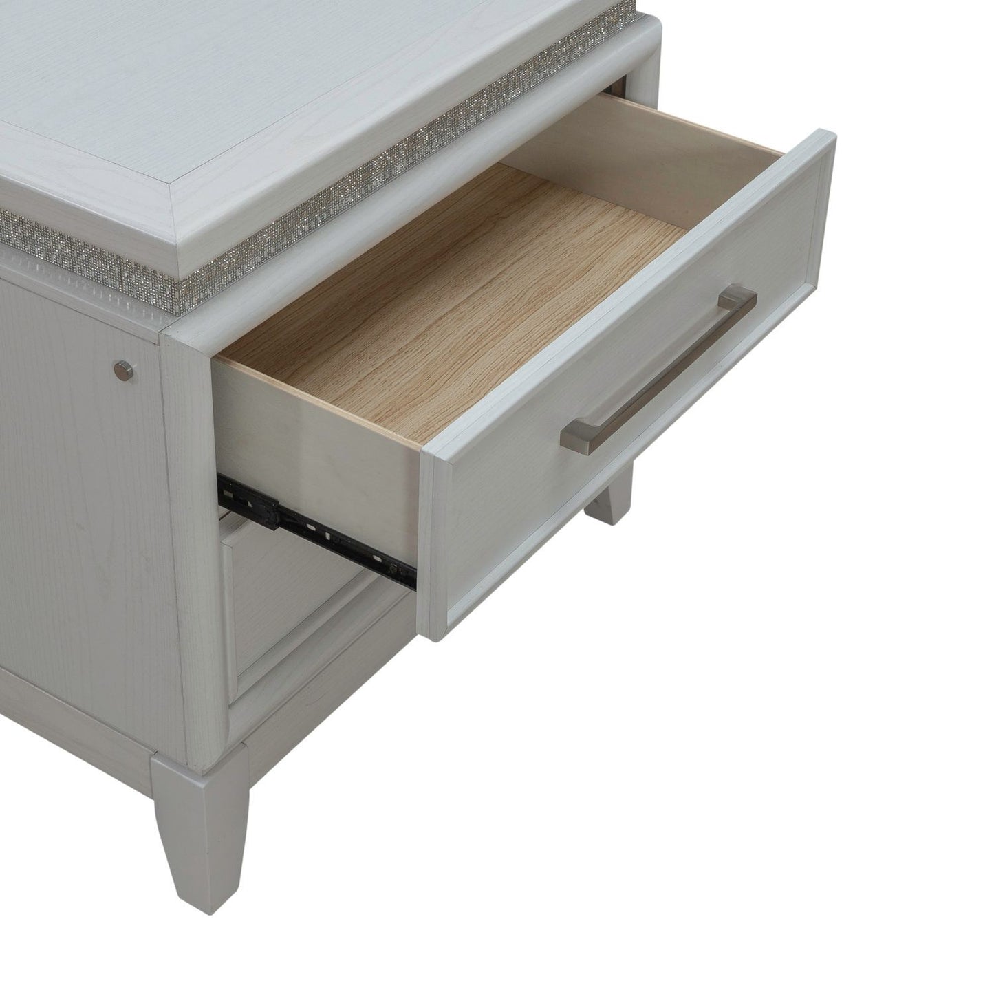 Reflections - Nightstand With Lights and Charging Station - White
