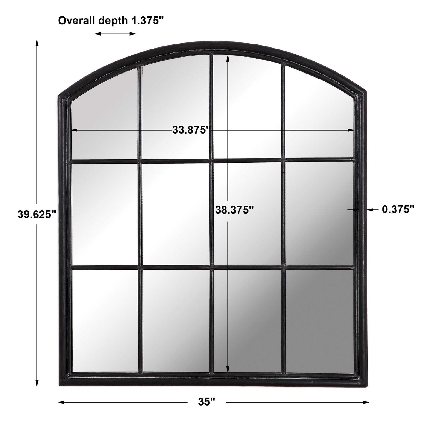 Lyda - Arch Mirror - Aged Black