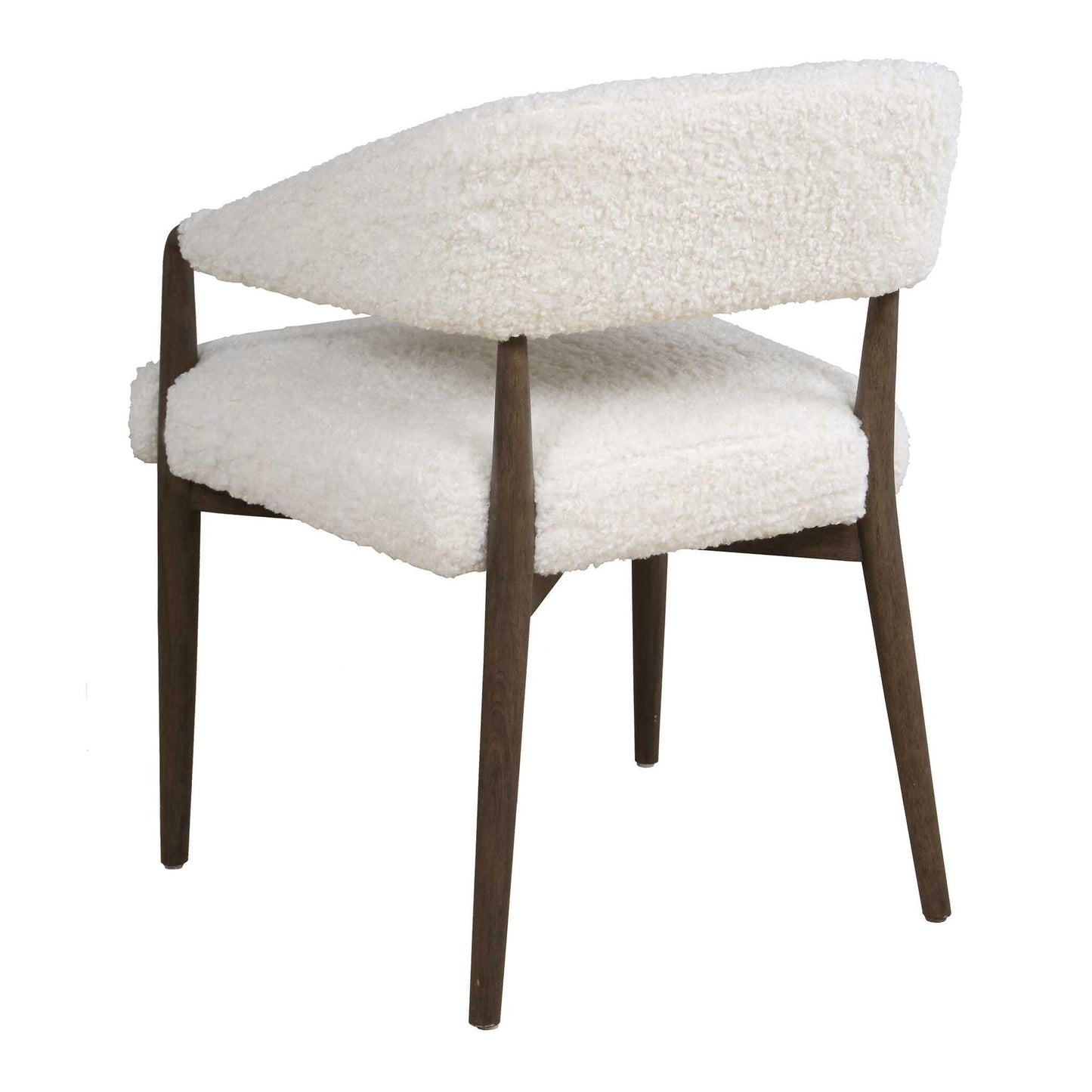 Austell - Shearling Dining Chair - Brown / White