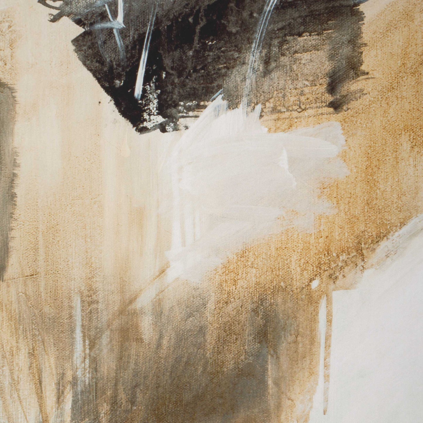 Ancient Story - Framed Abstract Print - Black / Blue / Brass / Gold / Gray / Orange / White / Yellow