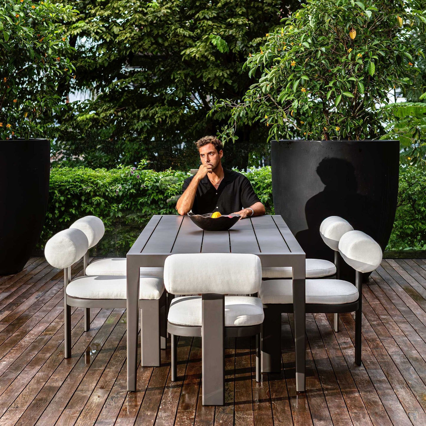Bolster Back - Outdoor Dining Chair - White