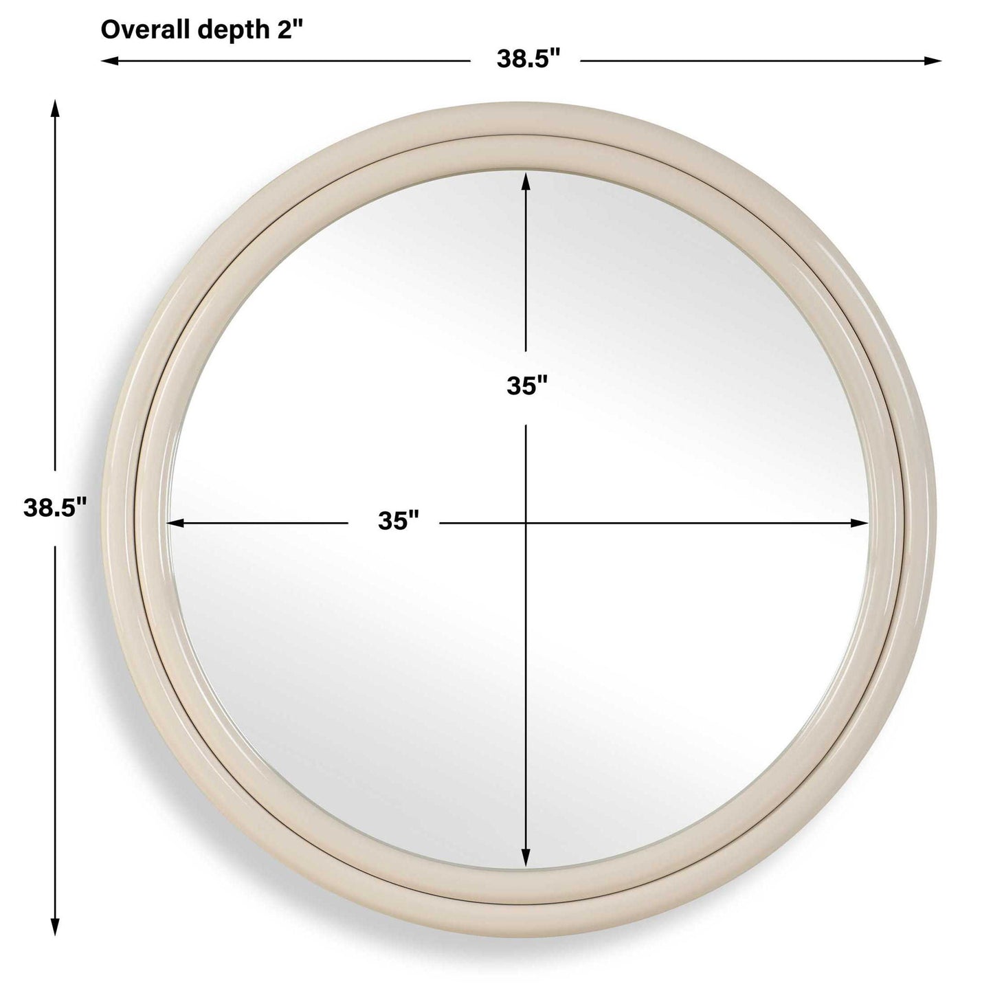 Florian - Warm White Round Mirror - White