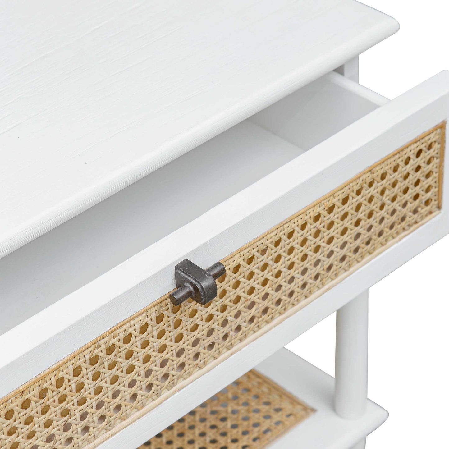Coast - Rattan Side Table - White / Woodtone