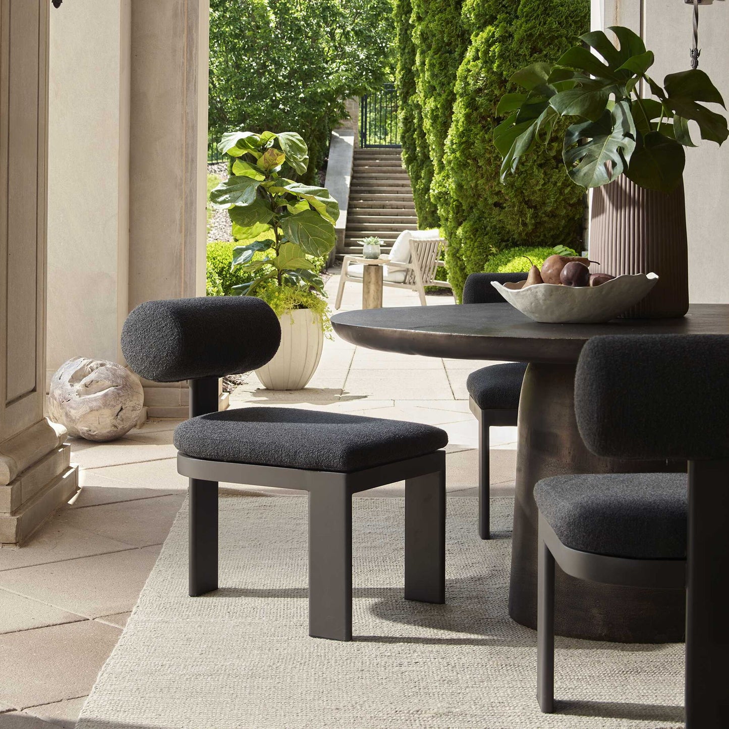 Bolster Back - Outdoor Dining Chair - Charcoal