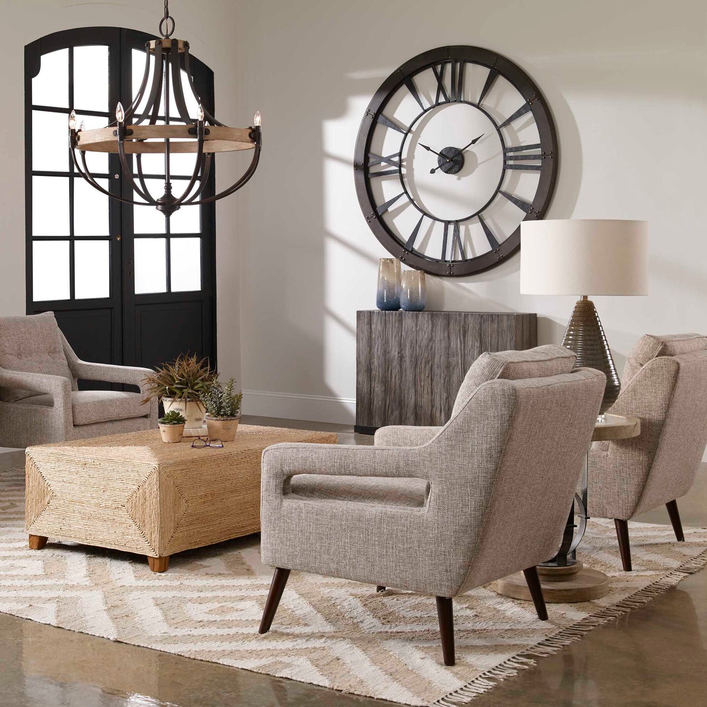 Ronan - Wall Clock, Large - Dark Brown