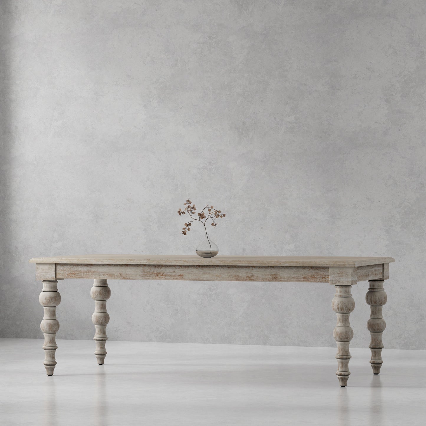 Crossings - Rectangular Dining Table With 4 Upholstered Chairs - Whitewash & Pearl Silver