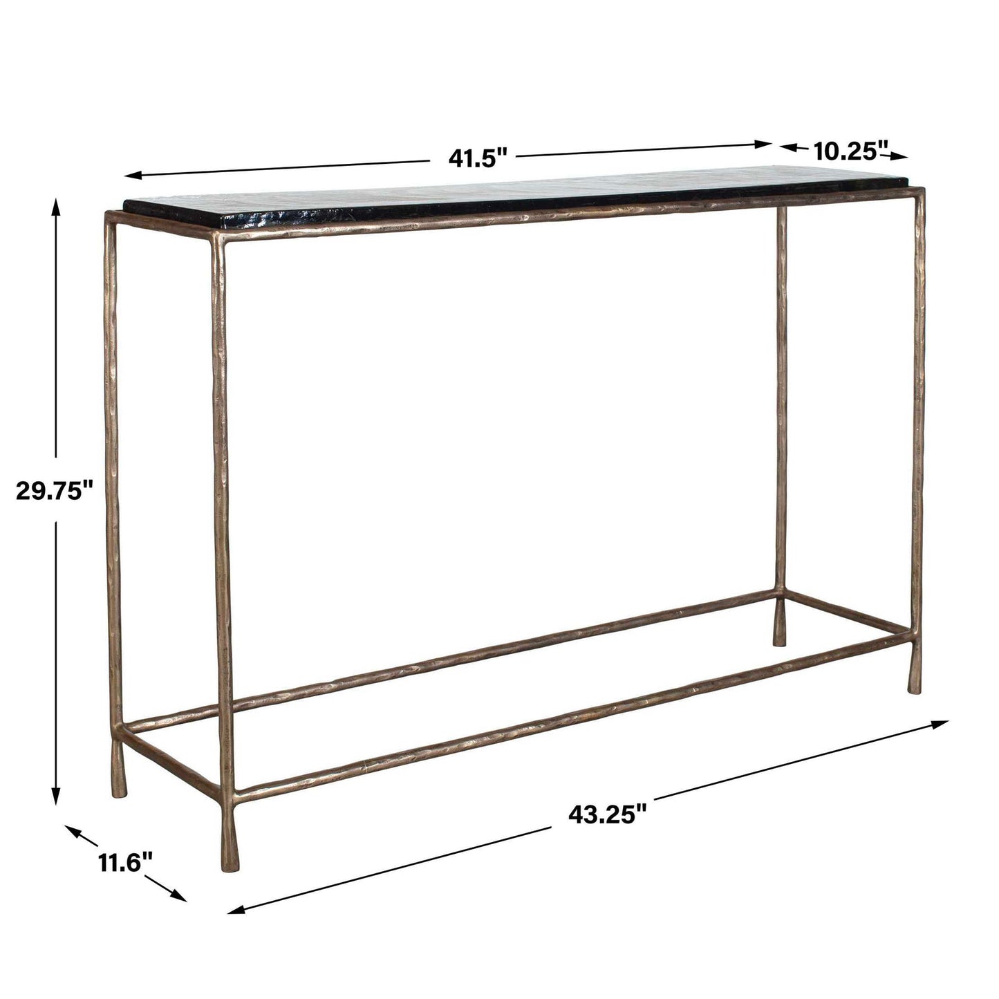 Ovard - Minimalist Metal Console Table - Brass