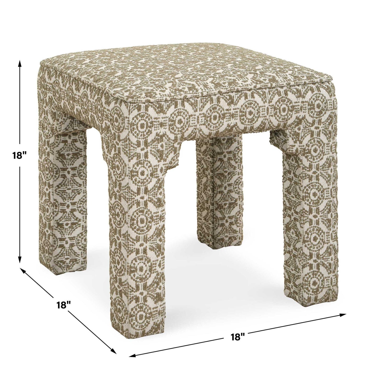 Satoria - Upholstered Small Bench - Green / White