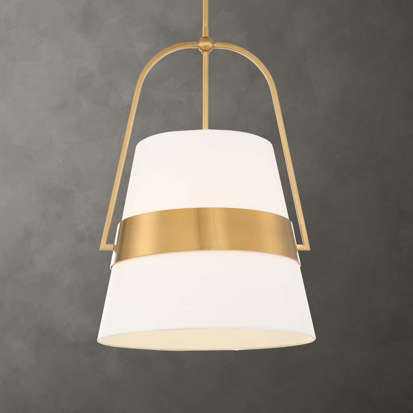 Harness - 1 Light Shade Pendant - White / Gold