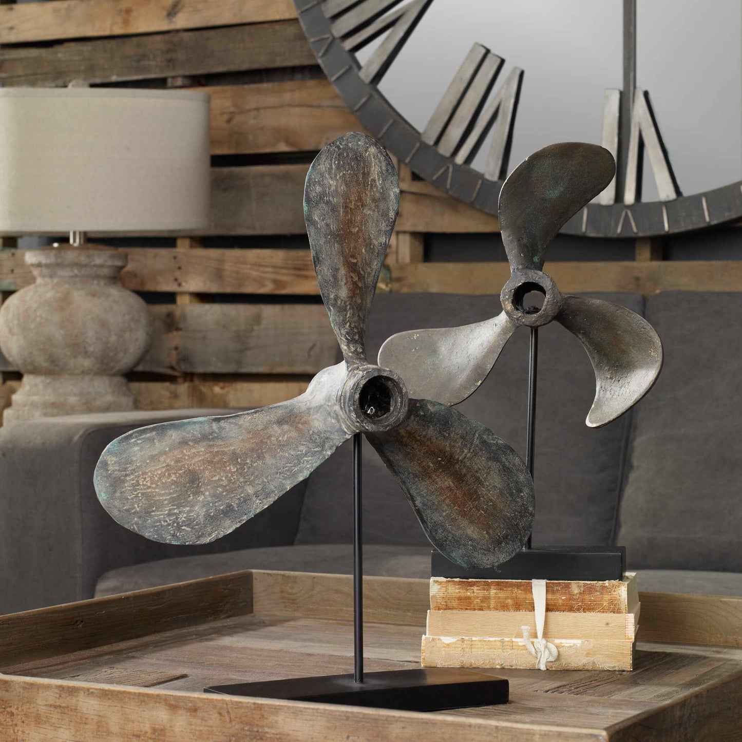 Propellers - Rust Sculptures (Set of 2) - Black