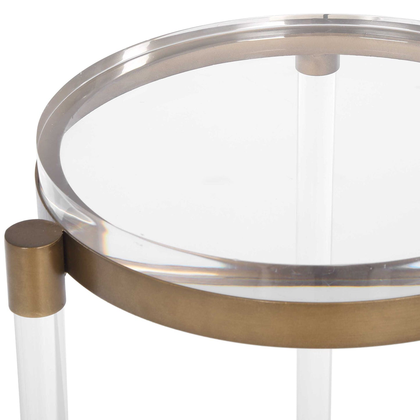 Pereira - Round Acrylic Accent Table - Bronze