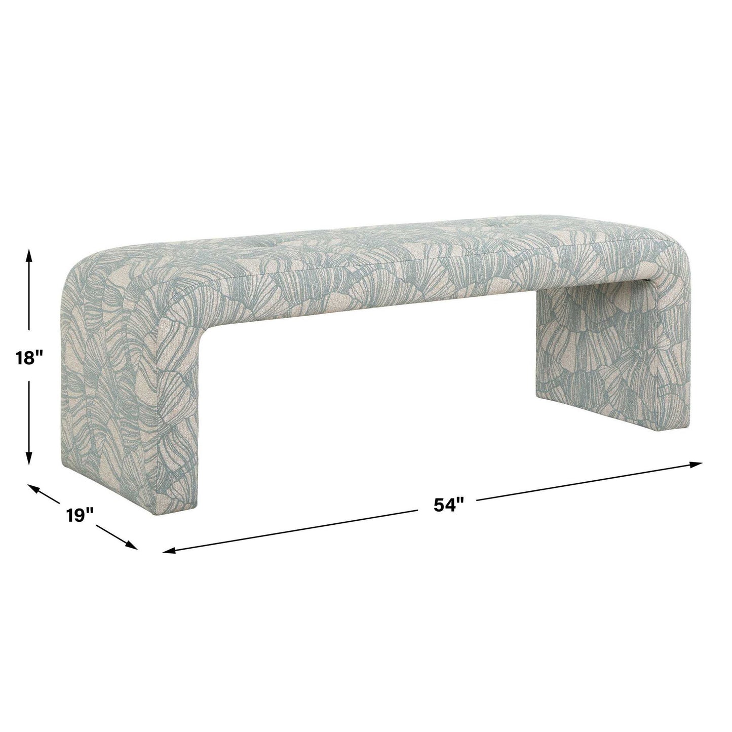 Amie - Bench - Spa Blue