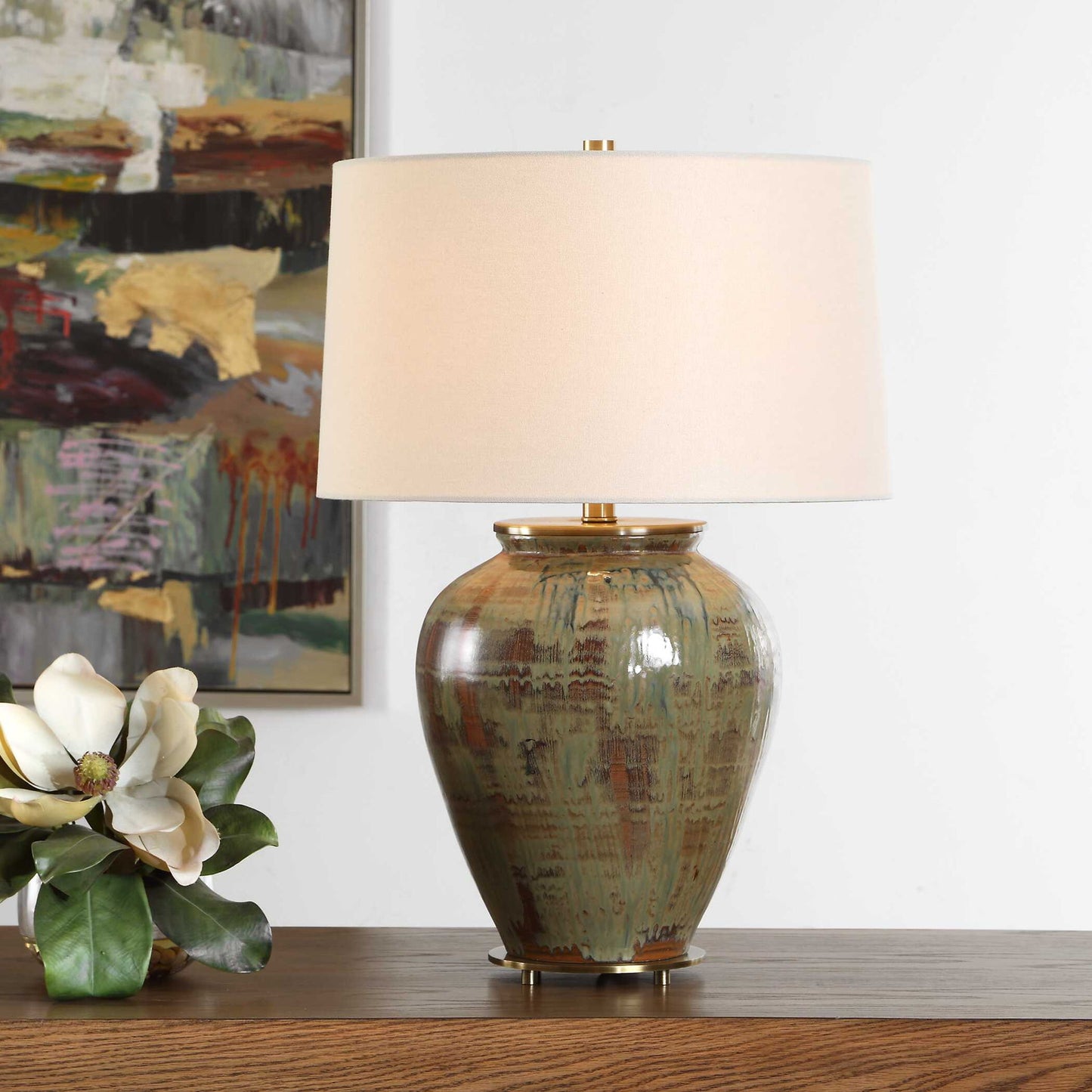 Olisa - Table Lamp - Brown Green