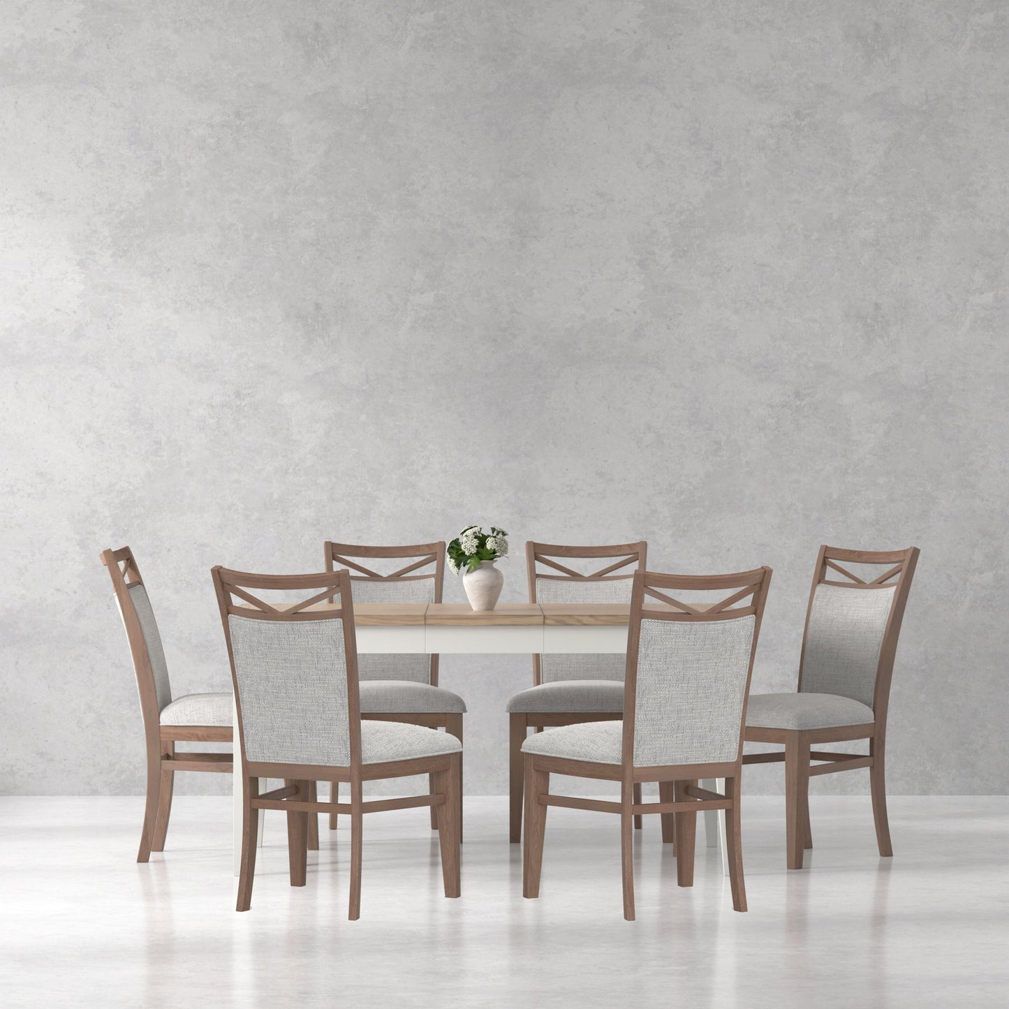 Americana Modern Dining - Rectangular Dining Table With Extensions - Cotton