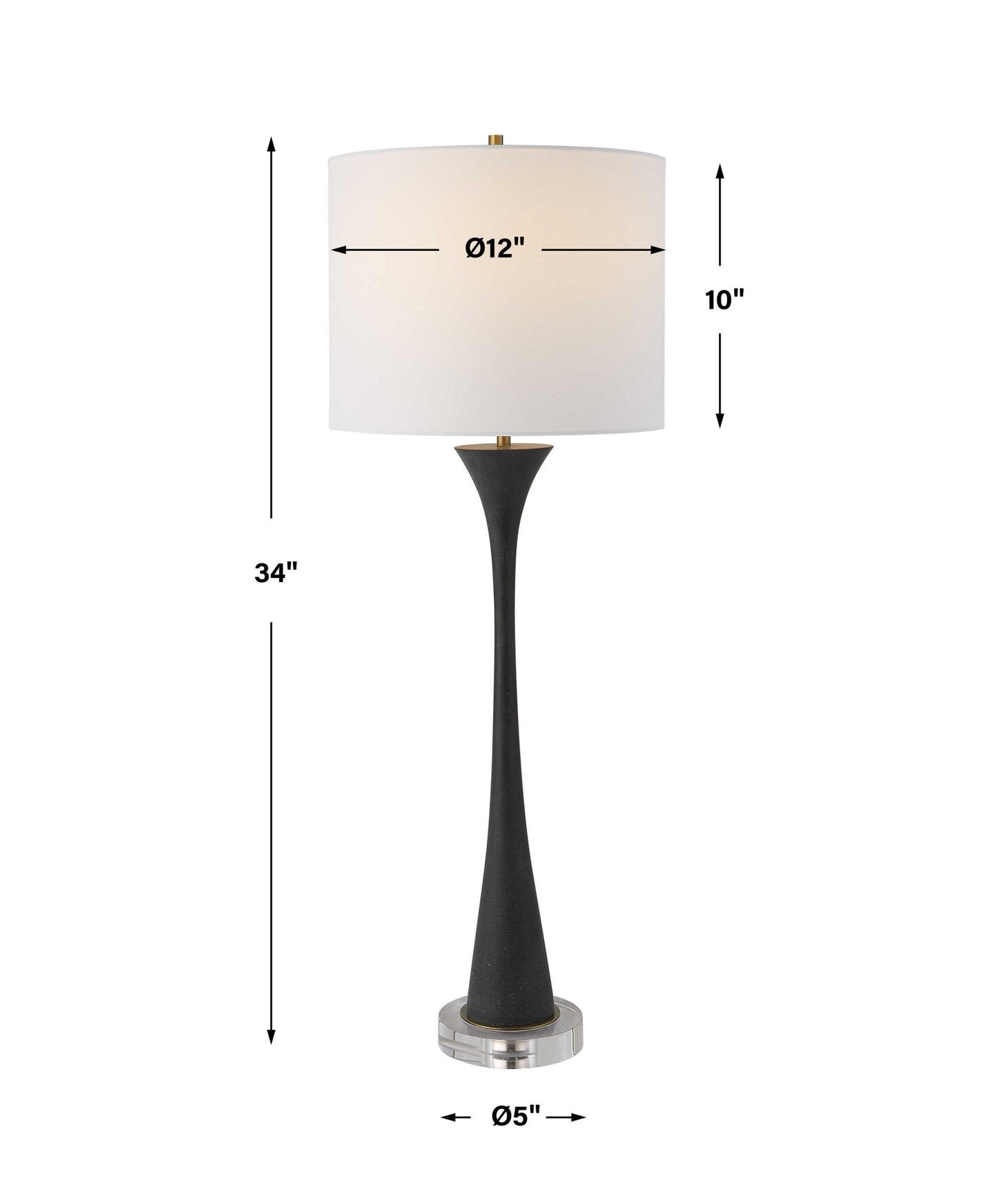 Fountain - Black Stone Buffet Lamp