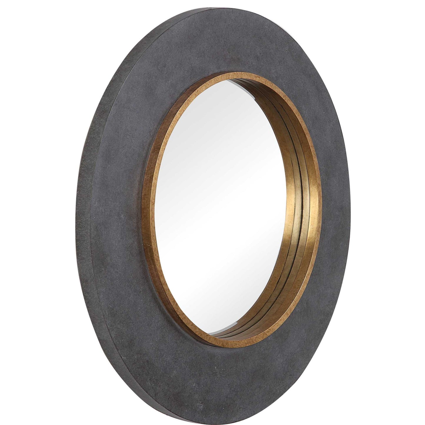 Saul - Round Mirror - Black