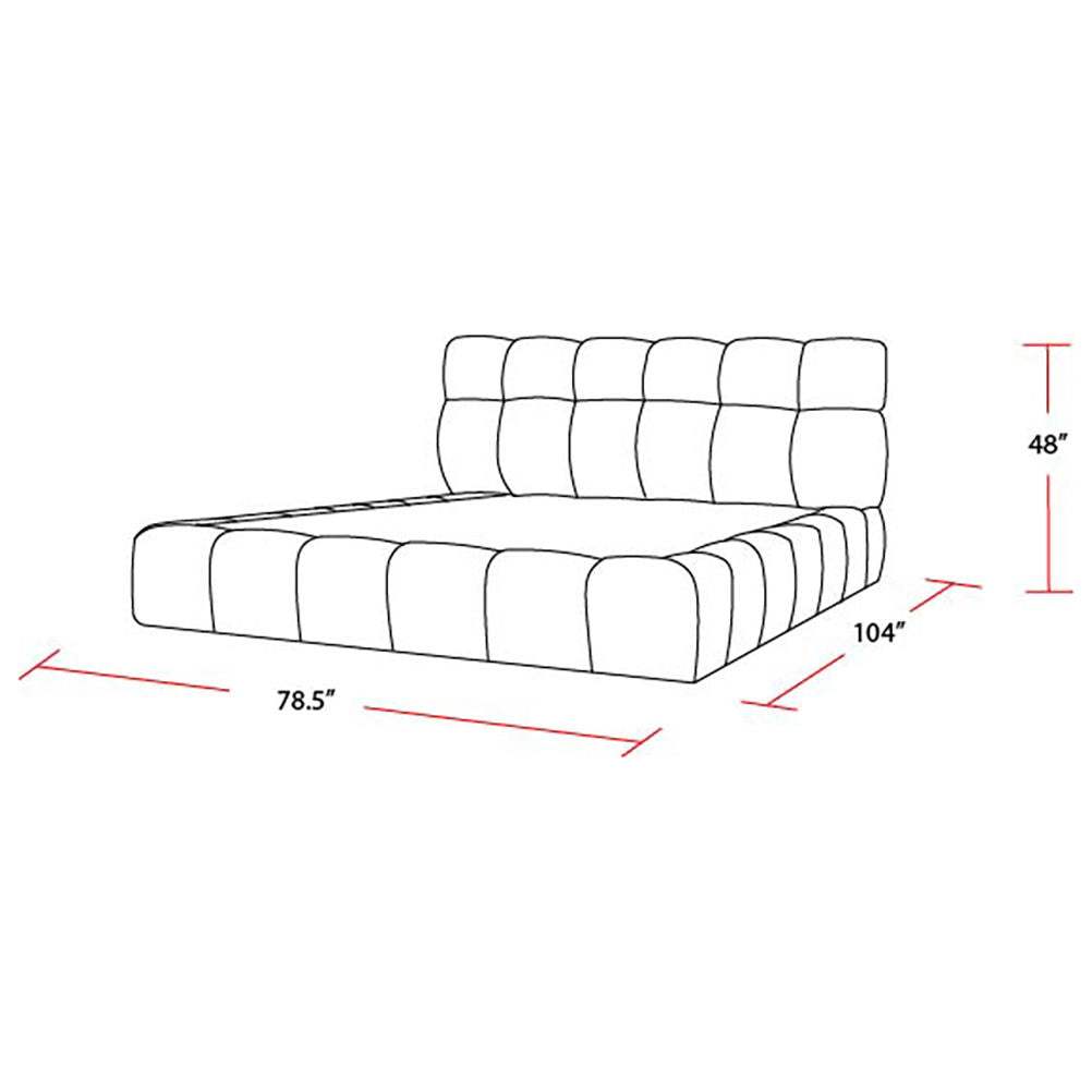 Escape - Fluffy River Rock Upholstered Bed