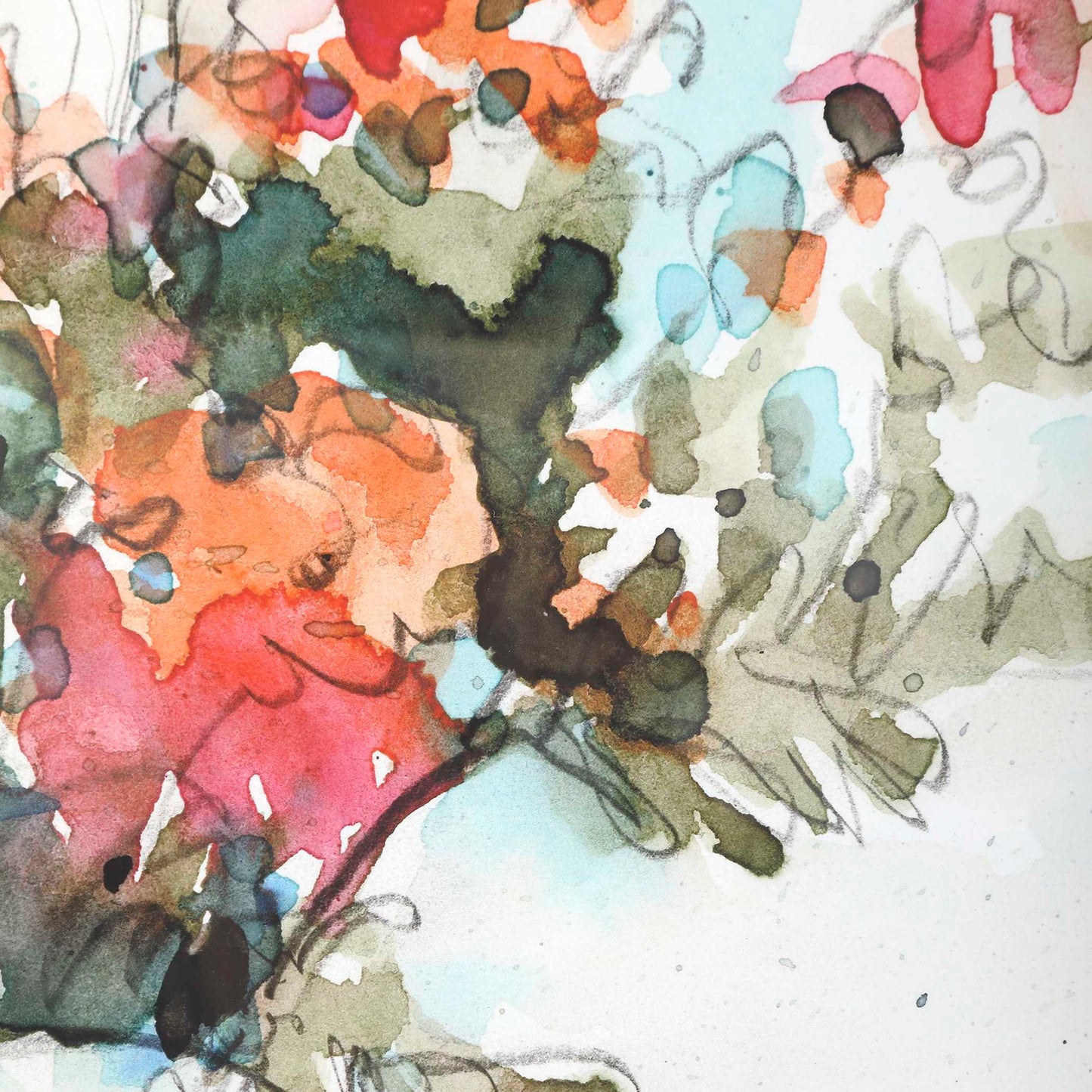 Fresh Flowers - Watercolor Prints (Set of 2) - Beige