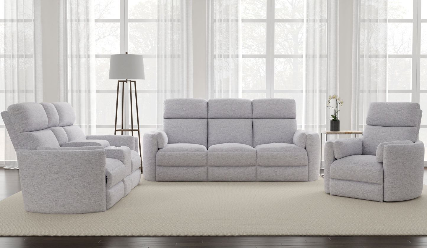 Radius - Power Glider Reclining Console Loveseat - Mineral