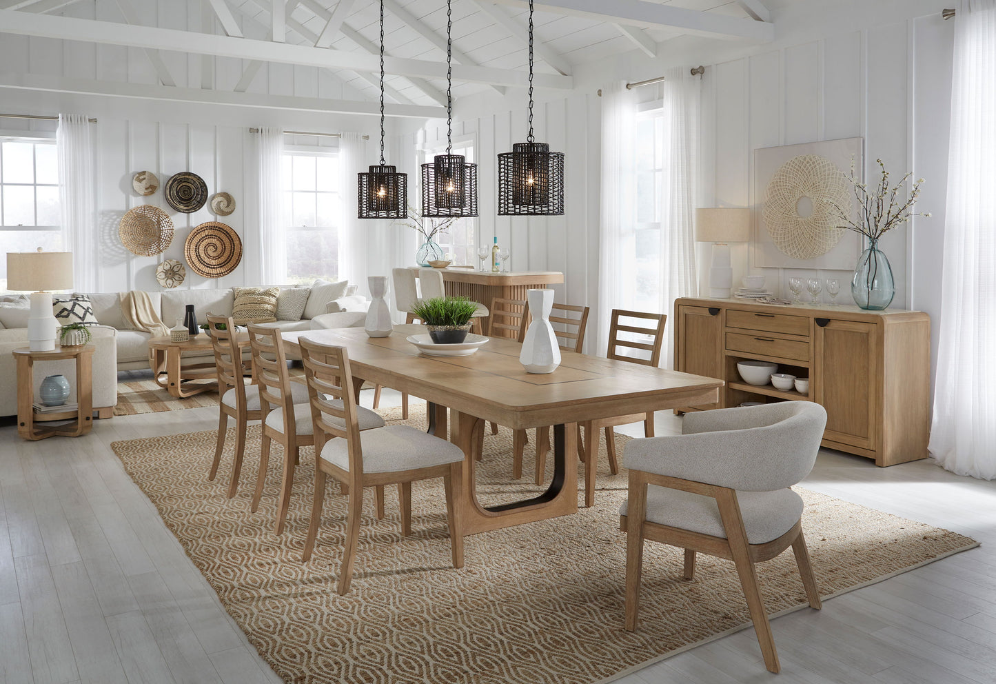 Escape - 84" Extendable Dining Table - Light Brown