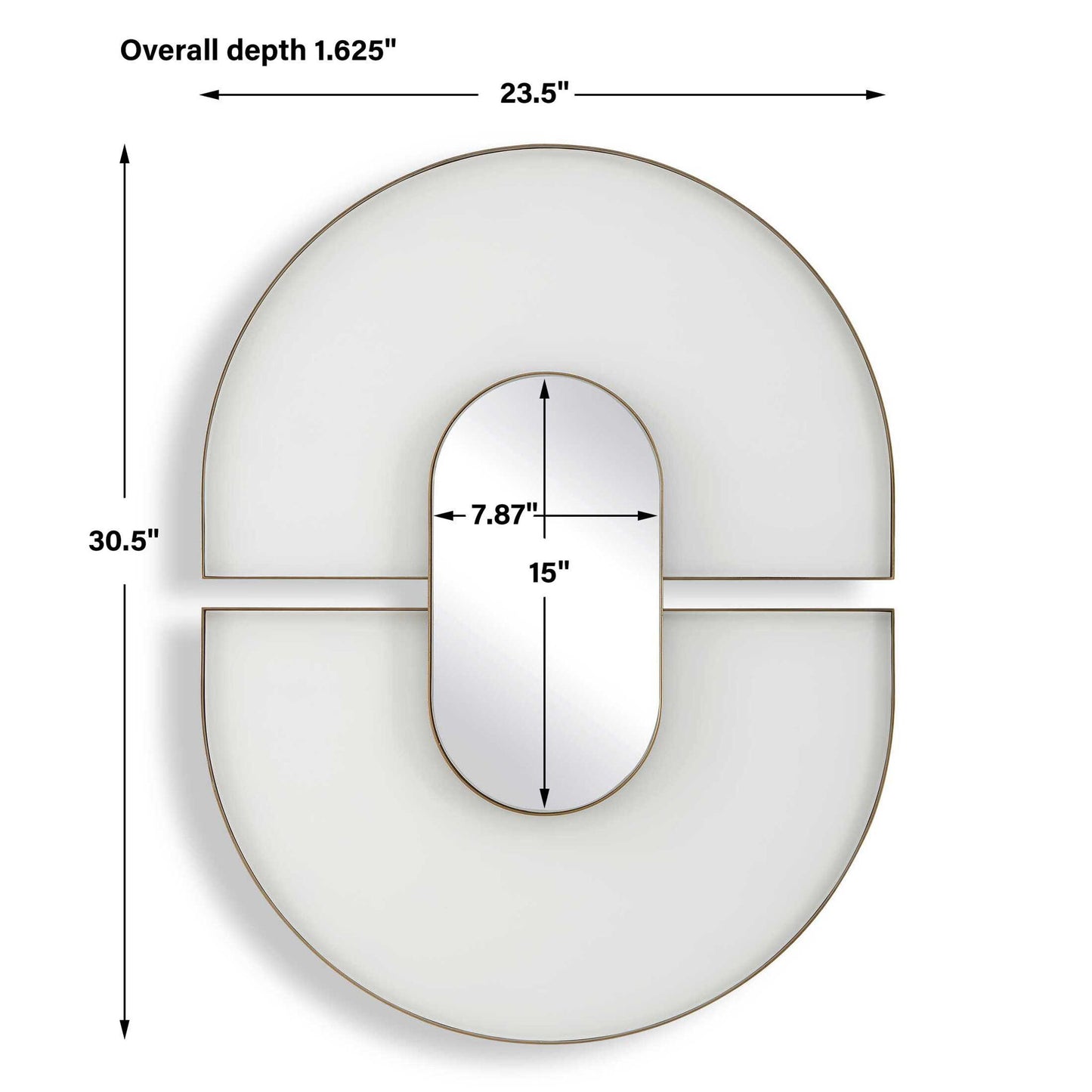 Encase - Modern Oval Mirror - White