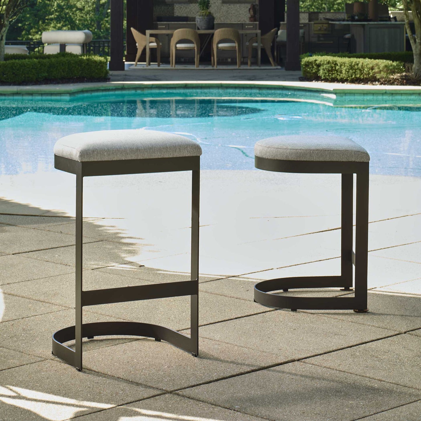 Maude - Outdoor Counter Stool - White / Black