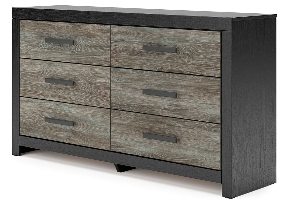 Broachmyn - 3 Pc. - Dresser And 2 Nightstands - Black / Gray
