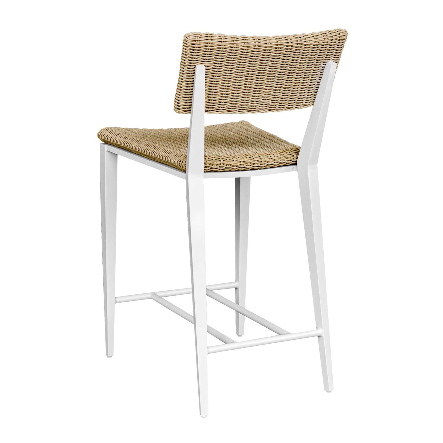 Calbas - Outdoor Counter Stool - White / Woodtone