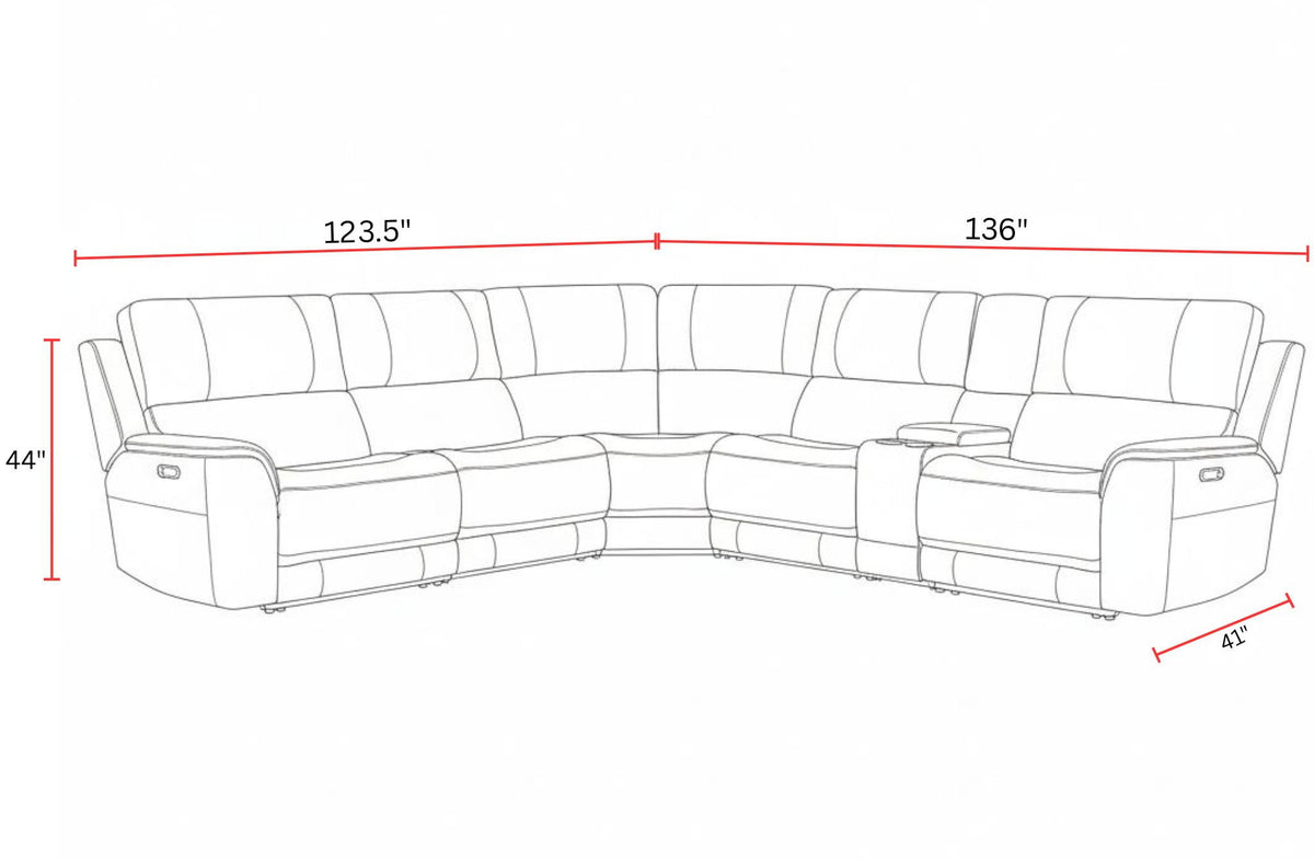 Easton - Power Reclining Sectional With Power Adjustable Headrests