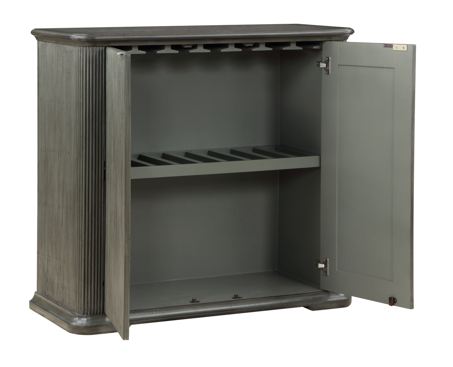 Topanas - Two Door Bar Cabinet - Gray / Brown